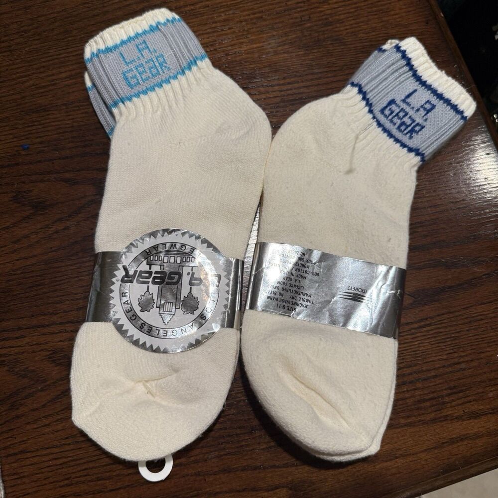 L.A. Gear Crew Socks  Vintage Deadstock New Rare Original Size 9-11